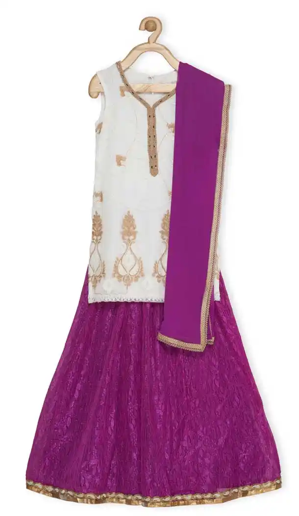 Off White Color Net Designer Girl Lehenga Choli - 482559333