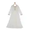 Off White Color Net Designer Readymade Girl Ethnic Dress