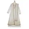 Off White Color Net Designer Readymade Girl Ethnic Dress