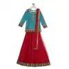 Rama Green Color Chanderi Silk Designer Girl Lehenga Choli