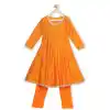 Orange Color Chanderi Silk Designer Kids Girl Salwar Kameez