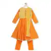 Orange Color Chanderi Silk Designer Kids Girl Salwar Kameez