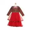 Maroon And Red Color Brocade Designer Kids Girl Salwar Kameez