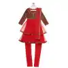 Maroon And Red Color Brocade Designer Kids Girl Salwar Kameez