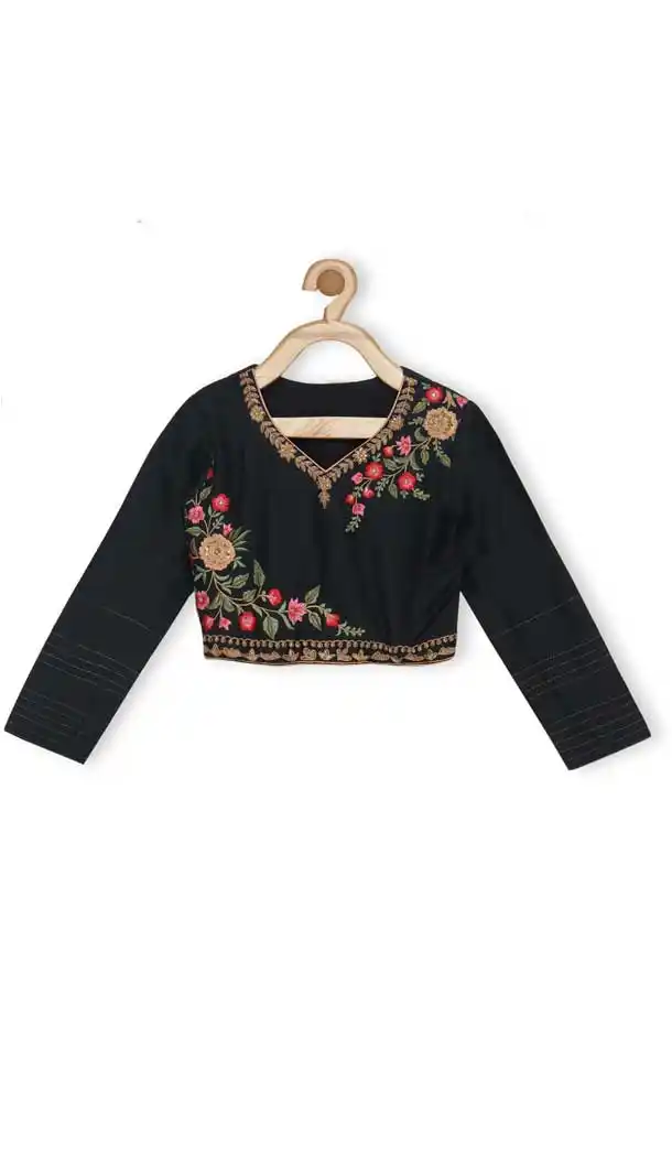 Black Color Cotton Silk Designer Girl Lehenga Choli - 482559344