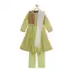 Green Color Chanderi Silk Designer Kids Girl Salwar Kameez