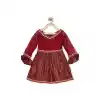 Maroon Color Embroidered Net Designer Kids Girl Salwar Kameez