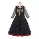 Black Color Brocade Designer Readymade Girl Ethnic Dress - 482559349