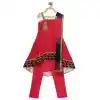 Red Color Embroidered Net Designer Kids Girl Salwar Kameez