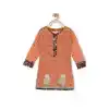 Peach Color Chanderi Silk Designer Kids Girl Salwar Kameez