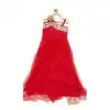 Red Color Net Designer Readymade Girl Ethnic Dress