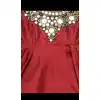 Tafetta Maroon Designer Readymade Girl Ethnic Dress - 482559363