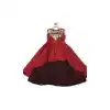 Tafetta Maroon Designer Readymade Girl Ethnic Dress - 482559363