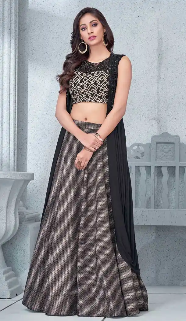 Grey Color Fancy Lycra Designer Lehenga Choli - 62652968