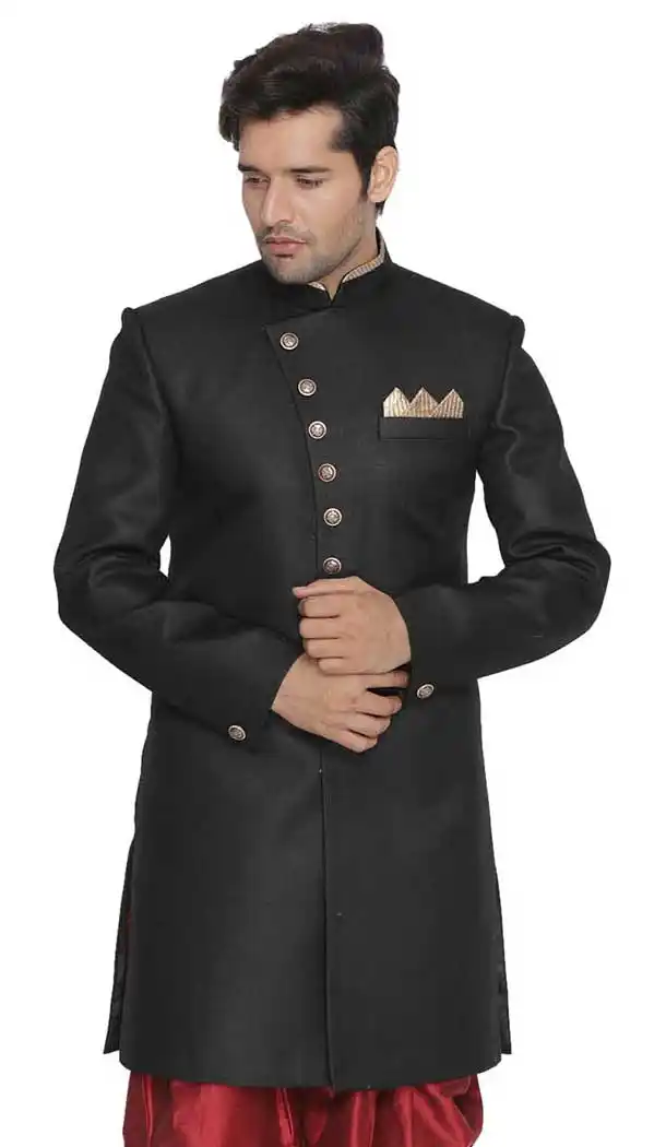 Black Color Jute Cotton Designer Readymade Kurta - 484659599