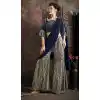Gold And Blue Color Fancy Imported Pre-stitched Saree