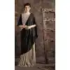 Beige And Black Color Fancy Imported Pre-stitched Saree