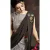 Black And Silver Color Fancy Imported Pre-stitched Saree