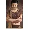 Brown And Gold Color Fancy Imported Pre-stitched Saree