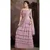 Light Pink Color Fancy Imported Pre-stitched Saree