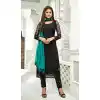 Black Color Net Straight Cut Party Wear Salwar Kameez