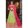 Green Color Banarasi Art Silk Wedding Lehenga Choli