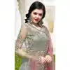 Grey Color Net Designer Long Salwar Kameez