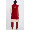 Maroon Color Velvet Brocket Readymade Men Groom Sherwani