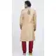 Maroon And Cream Color Brocket Readymade Men Groom Sherwani - 489860260