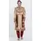 Maroon And Cream Color Brocket Readymade Men Groom Sherwani - 489860260