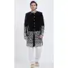 Black Color Velvet Readymade Men Groom Sherwani