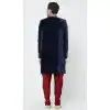 Navy Blue Color Velvet Readymade Men Groom Sherwani
