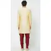 Gold Color Silk Readymade Men Groom Sherwani