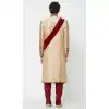Gold Color Silk Readymade Men Groom Sherwani