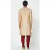 Gold Color Silk Readymade Men Groom Sherwani