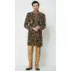 Navy Blue Color Velvet Readymade Men Groom Sherwani