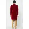 Beautiful Red Color Velvet Readymade Men Groom Sherwani