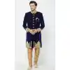 Navy Blue Color Velvet Readymade Men Groom Sherwani