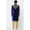 Navy Blue Color Velvet Readymade Men Groom Sherwani