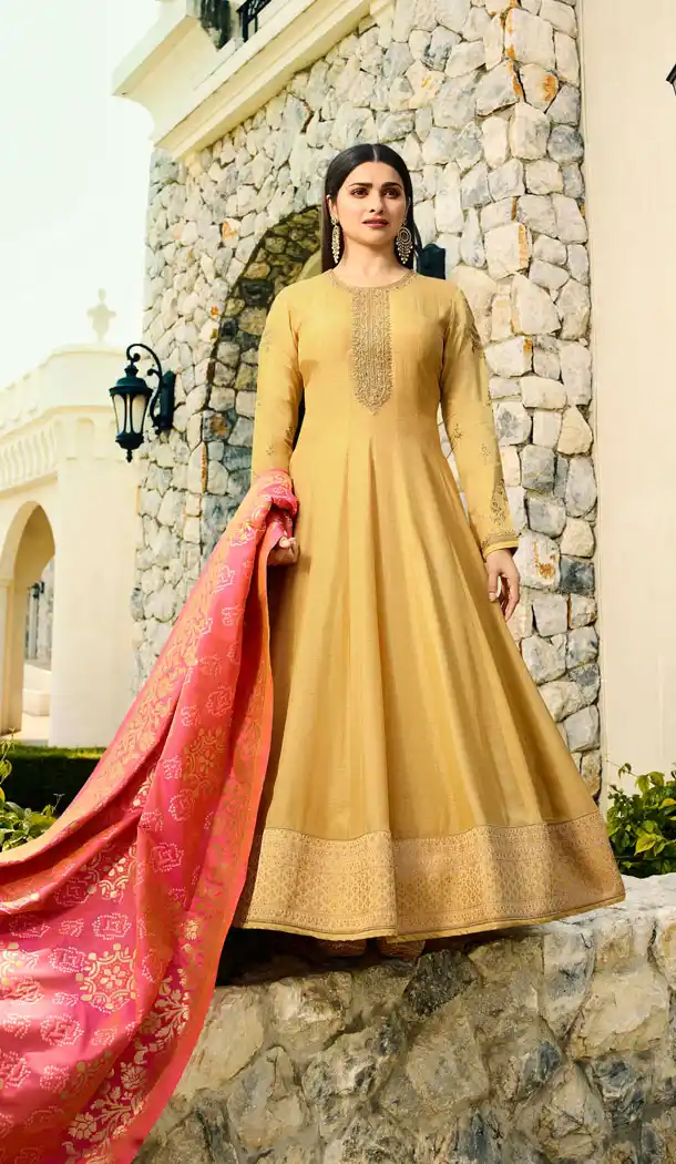 Bollywood Celebrity Prachi Desia Yellow Salwar Kameez - 63783960