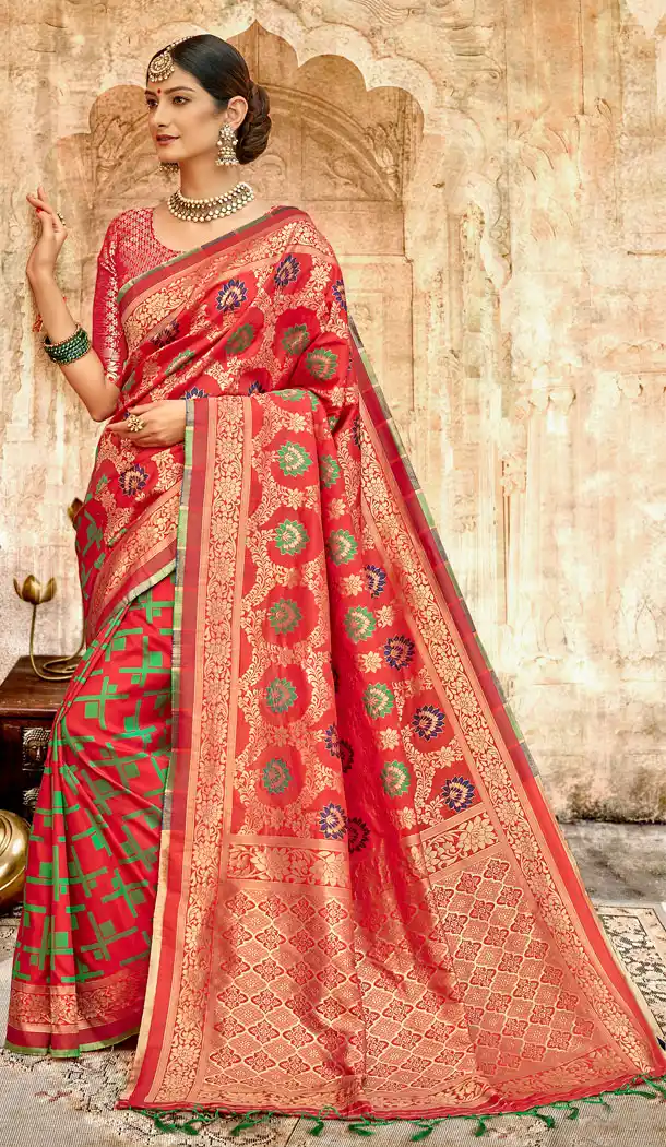 Maroon Color Silk Base Traditional Plus Size Sarees - 494560760