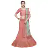 Classy Coral Color Net Treditional Wear Lehenga Choli