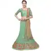 Light Green Color Net Treditional Wear Lehenga Choli