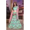 Aqua Color Thai Silk Designer Ghagra Choli