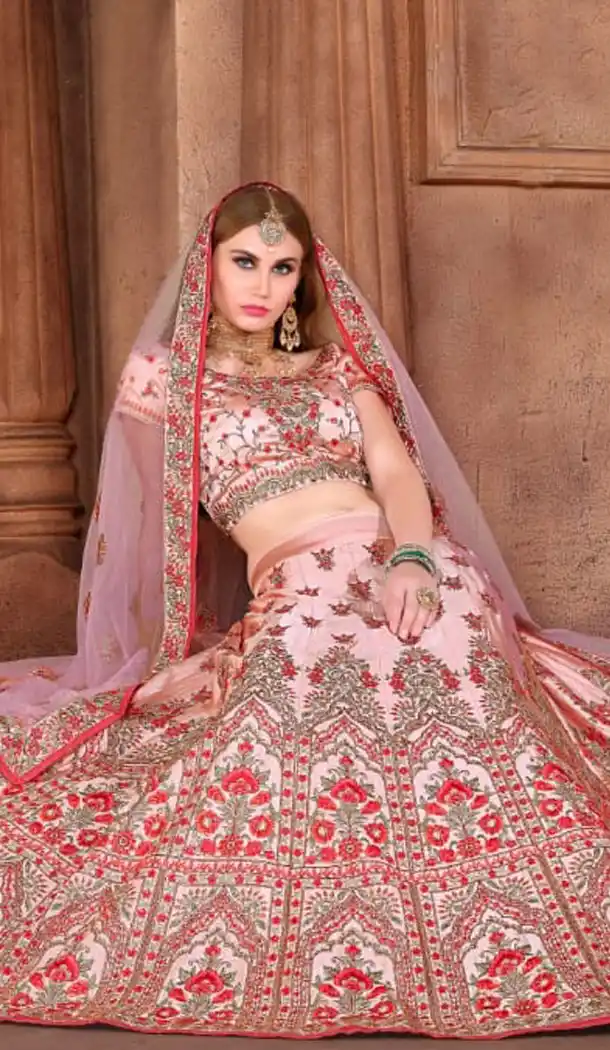 Light Pink Color Padmavati Silk Designer Ghagra Choli - 495360822
