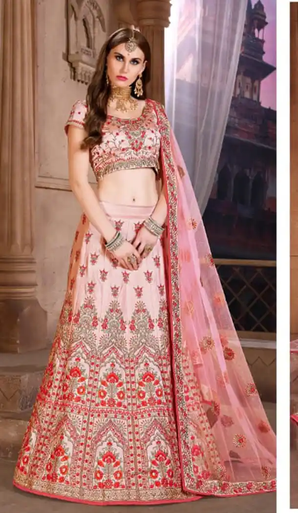 Light Pink Color Padmavati Silk Designer Ghagra Choli - 495360822