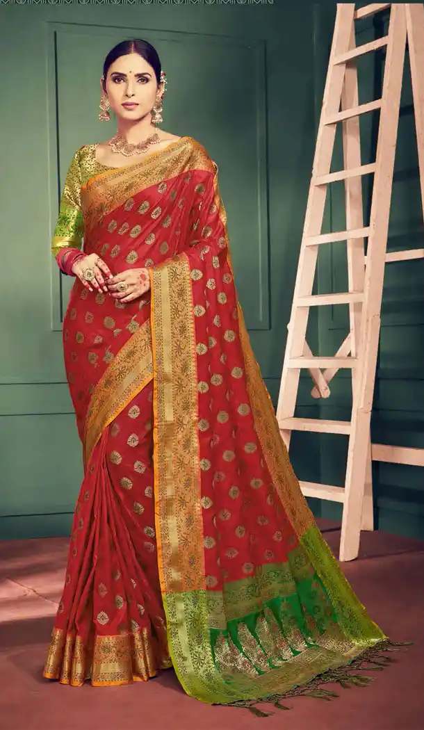 Red Color Kanchipuram Silk Traditional Plus Size Sarees - 496861016