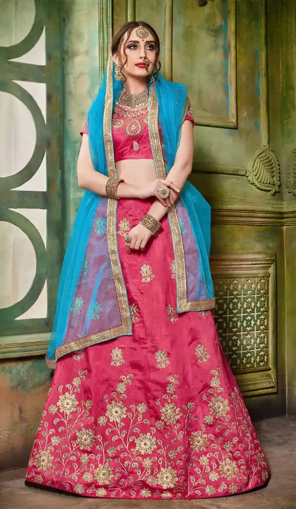 Magnificient Pink Color Silk Party Wear Women Lehenga Choli Collection - 502661683