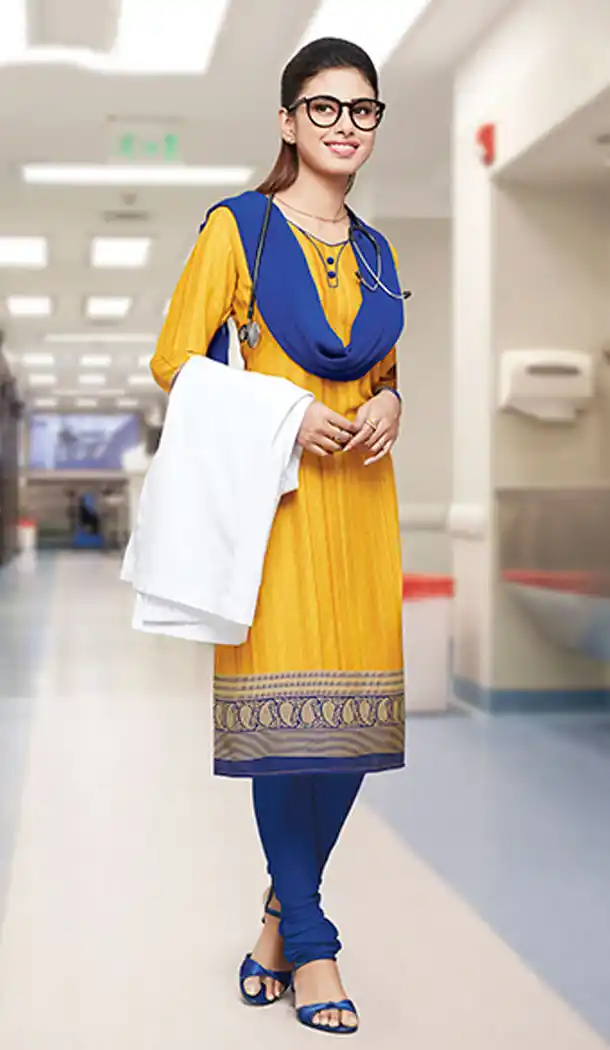 Yellow Color Crepe Silk Straight Cut Casual Office Wear Salwar Kameez - 64124319