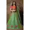 Green Color Jacquard Silk Designer Wear Lehenga Choli - 64414623